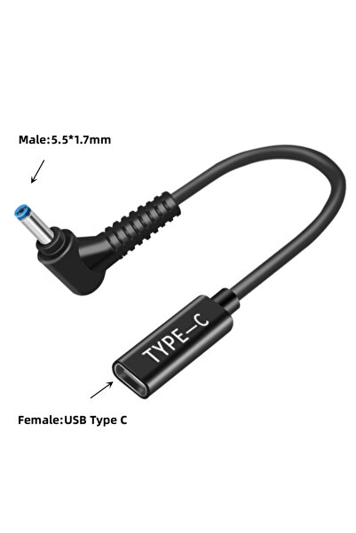 Choice10 5.5-1.7mm USB 3.1 Type C USB C Laptop Charger Power Adapter Converte...