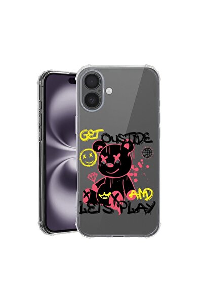 bestcase Husa pentru Apple iPhone 16, Anti Shock 1.5MM, Teddy Bear Lets Play,...