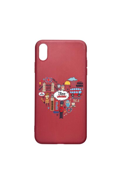 bestcase Θήκη σιλικόνης συμβατή με Apple iPhone XS Max, Αγαπώ το Λονδίνο, ανθ...