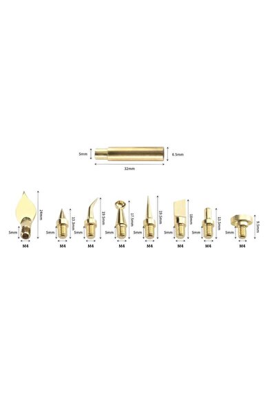 Choice1 9pcs 7/9/10Pcs Heat Insert Nut Iron Tip M2 M3 M4 M5 M6 M8 Brass Threa...