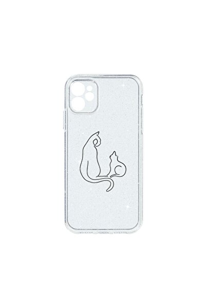 bestcase Θήκη Crystal Glitter 2MM, Συμβατή με Apple iPhone 11, Αφηρημένη Γάτα...