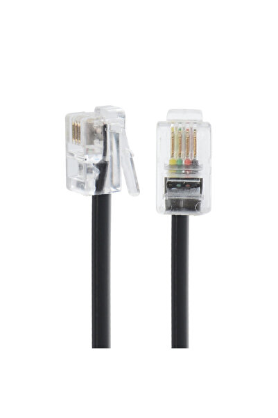 Choice1 5M Black 4P4C Cable RJ9 to RJ9 Telephone Cable 4P4C Straight Wiring P...