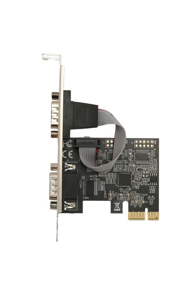 Choice بطاقة توسعة تسلسلية PCIe سوداء بمنفذين PCI Express RS232 DB9، بطاقة تو...