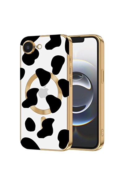 bestcase Луксозен MagSafe калъф, съвместим с Apple iPhone 16e, Черен кравешки...