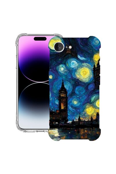 bestcase Husa pentru Apple iPhone 16e, Anti Shock 1.5MM, Starry Night, Protec...
