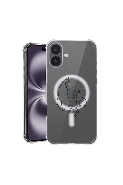 bestcase Θήκη για Apple iPhone 16, MagSafe Αντικραδασμική, Αφηρημένη Γάτα, Πρ...