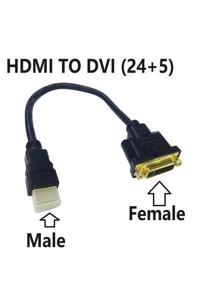 Choice كابل محول HDMI أسود بطول 0.3 متر من ذكر إلى أنثى، متوافق مع محول DVI 2...