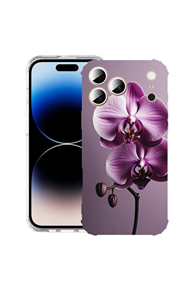 bestcase Husă pentru Apple iPhone 17 Pro cu Design Pink Orchid, Antișoc, Colț...