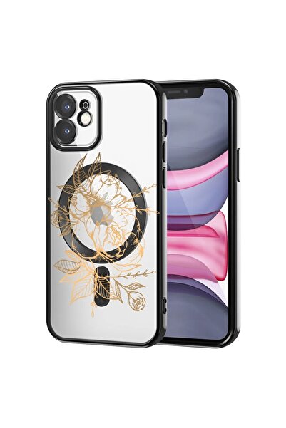 bestcase Луксозен MagSafe калъф, съвместим с Apple iPhone 12, Розово злато, Е...