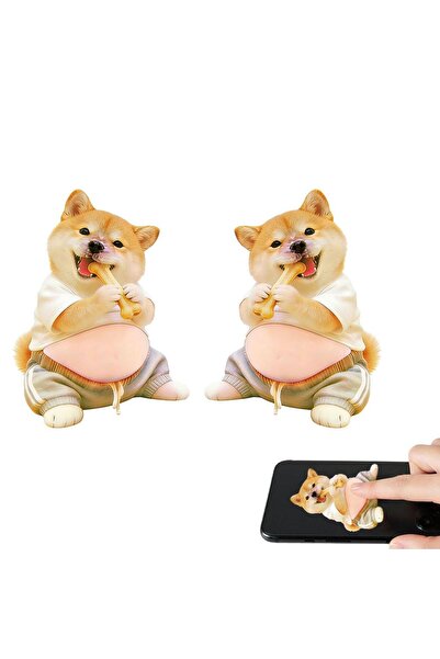 choice2 02 2pcs 3D Cute Puppy Sticker self-adhesive Squeezeable Shiba Inu Pho...