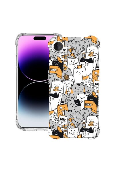 bestcase Husa pentru Apple iPhone 16e, Anti Shock 1.5MM, Cat Pattern, Protect...