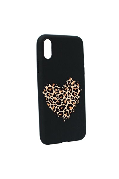 bestcase Θήκη σιλικόνης συμβατή με Apple iPhone XS Max, Σχέδιο Καρδιά Λεοπάρ,...