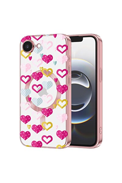 bestcase Husa Luxury MagSafe, Compatibilă cu Apple iPhone 16e, Lovely Hearts,...