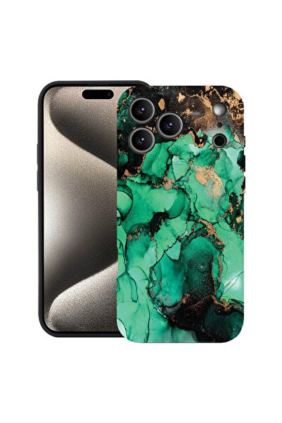 bestcase Husă pentru Apple iPhone 17 Pro cu Design Dark Marble, Silicon Premi...