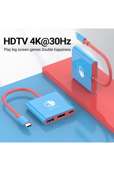 choice2 محول USB C إلى HDMI 4K ثلاثي الوظائف 4K30Hz، محول من النوع C، محول ثا...