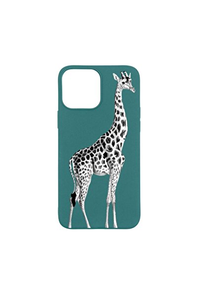 bestcase Силиконов калъф, съвместим с Apple iPhone 13 Pro Max, Жираф, устойчи...