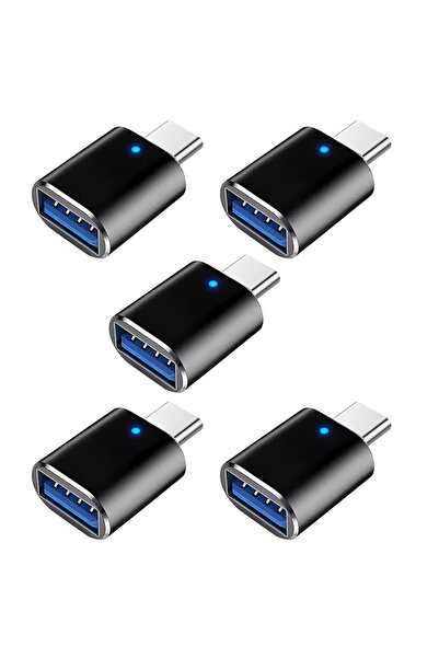 Choice 5 قطع محول USB 3.0 إلى Type C من NNBILI باللون الأسود مع مؤشر LED، موص...