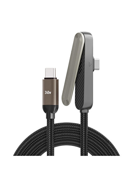 Choice Black USB C to USB C Fast Charging Cable Foldable Desktop Bracket Hold...