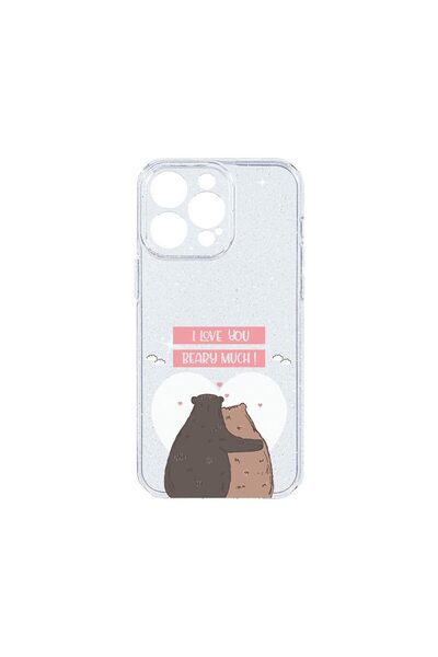 bestcase Husa Crystal Glitter 2MM, Compatibila Cu Apple iPhone 14 Pro, I Love...