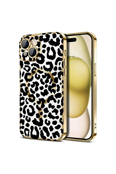 bestcase Πολυτελής Θήκη MagSafe, Συμβατή με Apple iPhone 15 Plus, Μαύρη Λεοπά...