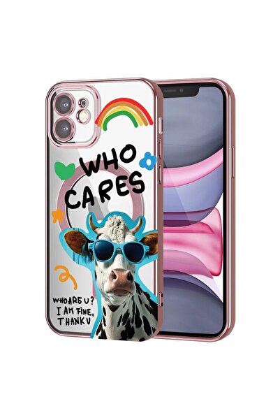 bestcase Луксозен MagSafe калъф, съвместим с Apple iPhone 11, Crazy Cow - Кой...