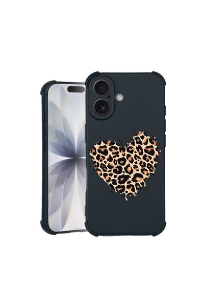 bestcase Θήκη TPU Pro Shock Συμβατή με Apple iPhone 16, με σχέδιο Καρδιά Λεοπ...
