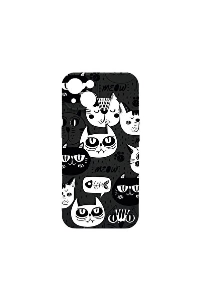 bestcase Θήκη Premium Υγρής Σιλικόνης, Συμβατή με Apple iPhone 14, Cool Cats,...