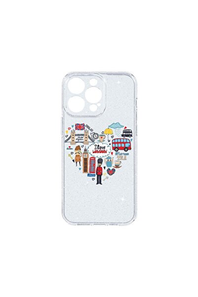 bestcase Husa Crystal Glitter 2MM, Compatibila Cu Apple iPhone 14 Pro, I Love...