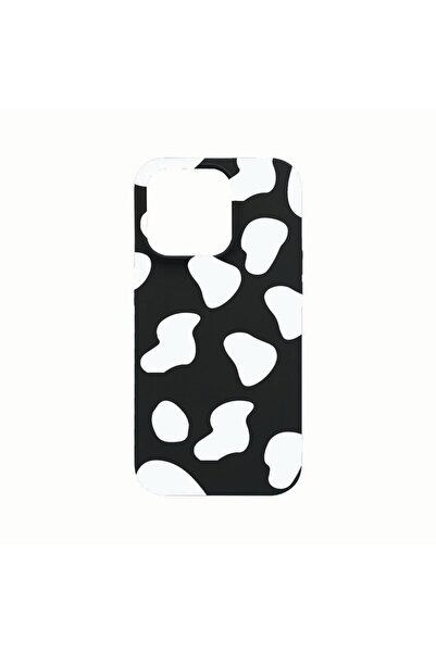bestcase Husa Silicon, Compatibila cu Apple iPhone 14 Pro, Black Cow, reziste...
