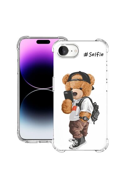 bestcase Husa pentru Apple iPhone 16e, Anti Shock 1.5MM, Selfie Teddy Bear, P...