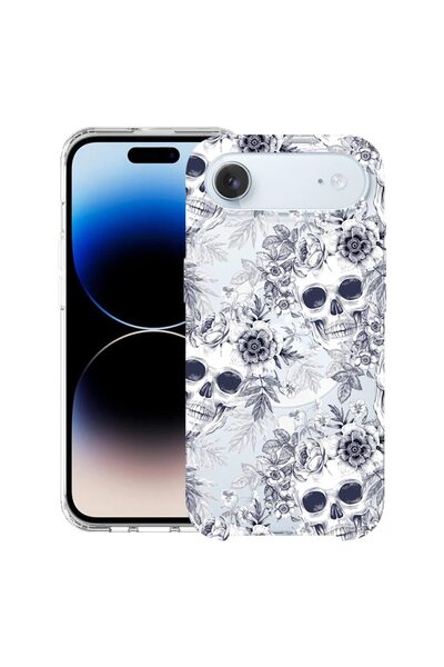 bestcase Husă pentru Apple iPhone 17 Air cu Design Skull Negru și Alb, Mag An...