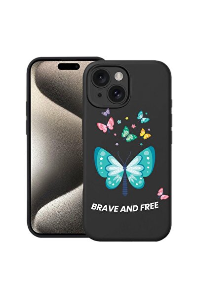 bestcase Husa Premium Silicon pentru Apple iPhone 15, Fluturi, 1668653 PB 1847