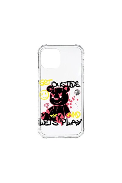 bestcase Husa Anti Shock 1.5MM, compatibilă cu Apple iPhone 12, Teddy Bear Le...