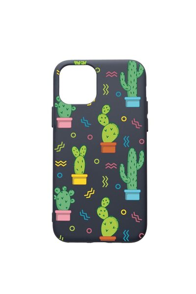 bestcase Θήκη Σιλικόνης Premium Συμβατή με Apple iPhone 12, Κάκτος, με υφασμά...