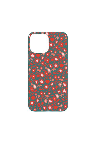 bestcase Silicone Case Compatible with Apple iPhone 13 Pro Max, Red Floweres ...