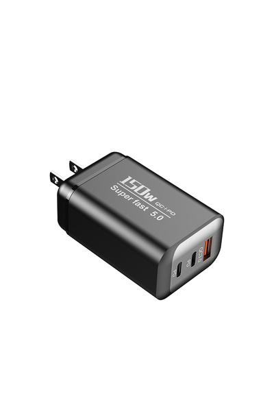 Choice5 شاحن USB نوع C أسود أمريكي بقوة 150 واط، شحن فائق السرعة 5.0، شاحن ها...