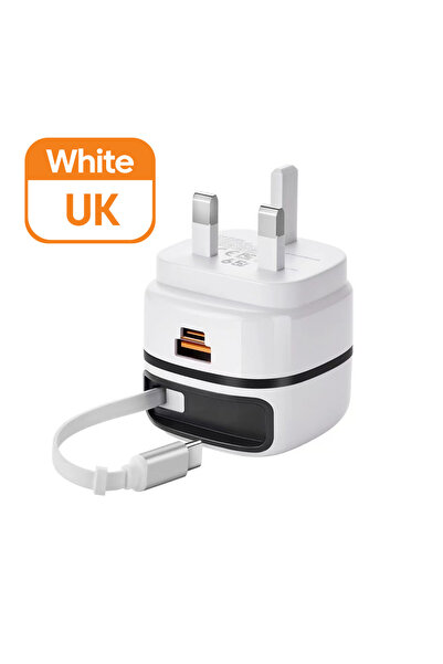 Choice1 شاحن سريع بقوة 65 واط من نوع USB-C مع كابل قابل للسحب، شحن سريع لأجهز...