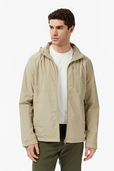 Nautica Ανδρικό αδιάβροχο μπουφάν σε μπεζ χρώμα, κανονικής εφαρμογής, με κρυφ...