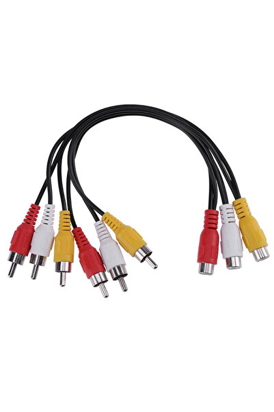 Choice كابل RCA بطول 25 متر، 3 أنثى إلى 6 ذكور، محول صوت RCA ثلاثي الأطراف ذك...