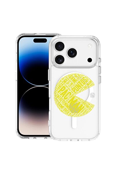 bestcase Husă pentru Apple iPhone 17 Pro cu Design Caligrafic PacMan, Mag Ant...