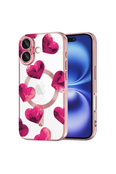 bestcase Πολυτελής Θήκη MagSafe, Συμβατή με Apple iPhone 16 Plus, Σχέδιο Καρδ...