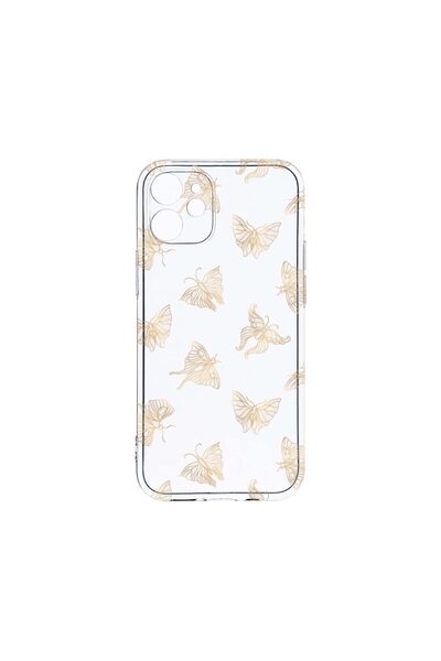 bestcase Husa Clear Silicon 2MM, Compatibila Cu Apple iPhone 11, Gold Butterf...