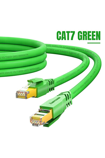 choice2 CAT 7 0.5m Green AMPCOM CAT7 S/FTP 26AWG Network Cable Ultra Flexible...