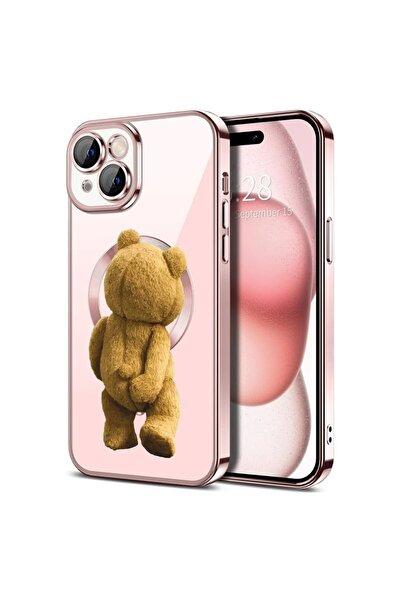 bestcase Husa Luxury MagSafe, Compatibilă cu Apple iPhone 14, Ursuleț de pluș...