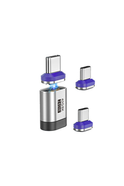 Choice1 محول نوع-C 3 قطع 240 واط، محول مغناطيسي من USB-C إلى USB-C، USB4.0 24...