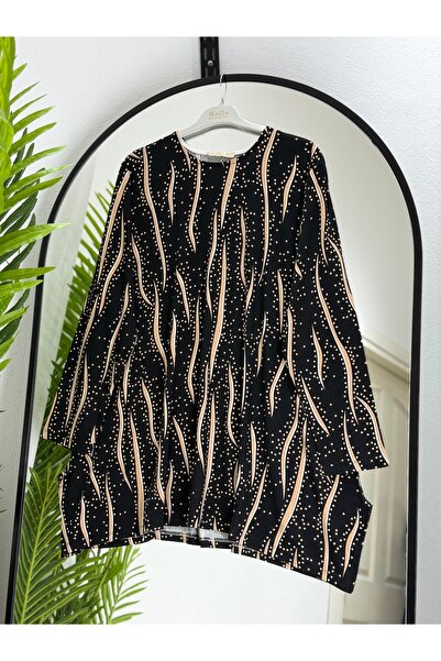 ÖZNE BUTİK Γυναικείο χτενισμένο βαμβακερό τουνίκ μεγάλου μεγέθους 100% βαμβακ...