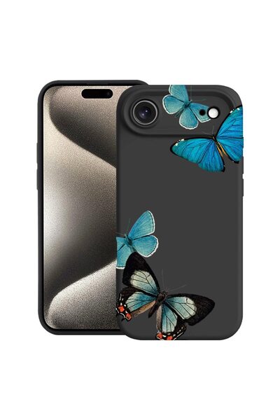 bestcase Θήκη για Apple iPhone 17 Air με Σχέδιο Όμορφες Μπλε Πεταλούδες, Σιλι...