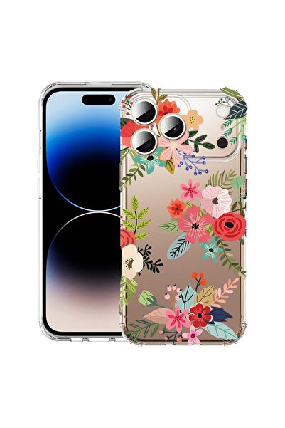 bestcase Husă pentru Apple iPhone 17 Pro cu design floral, antișoc, cu colțur...