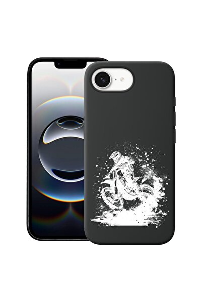 bestcase Калъф за Apple iPhone 16e, Премиум тънък силиконов 1.2ММ, Мотокрос, ...