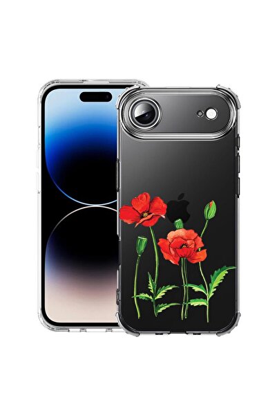 bestcase Husă pentru Apple iPhone 17 Air cu Design Red Poppy, Antișoc, Colțur...